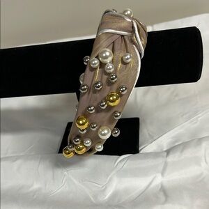Embellished Headband with Pearls and Beads